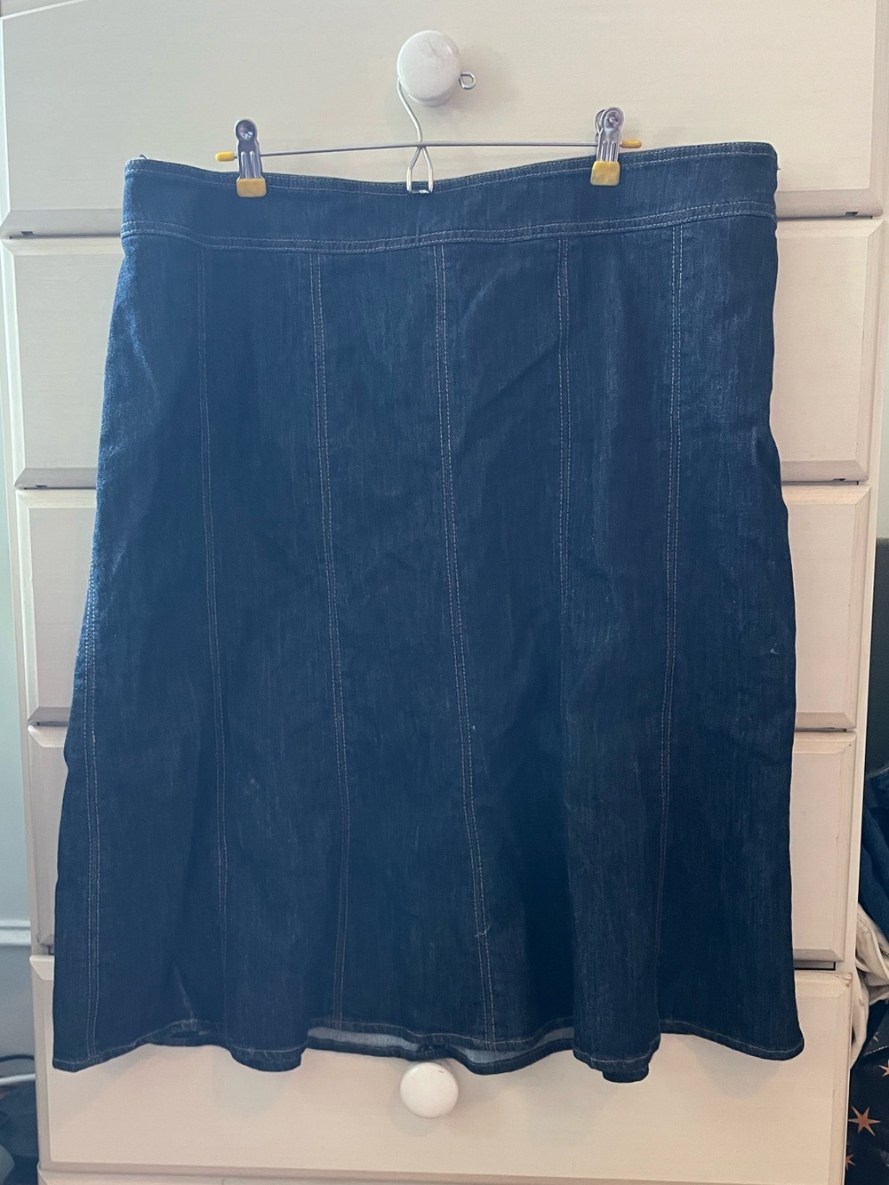 Kasper Dark Indigo Denim A-Line Skirt